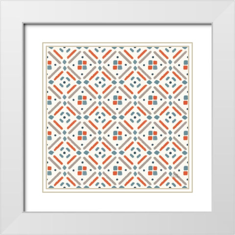 Seaside Village Pattern VIIA White Modern Wood Framed Art Print with Double Matting by Marshall, Laura