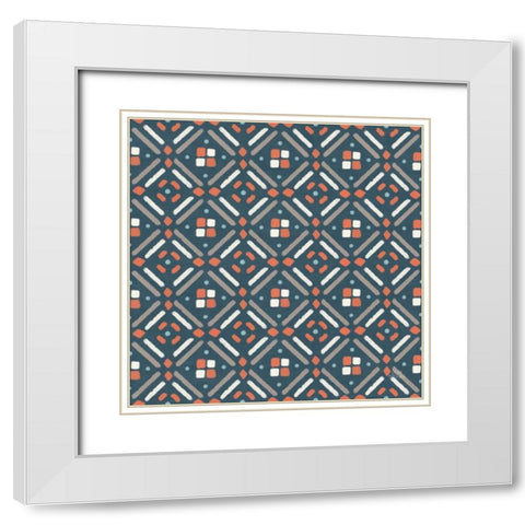 Seaside Village Pattern VIID White Modern Wood Framed Art Print with Double Matting by Marshall, Laura