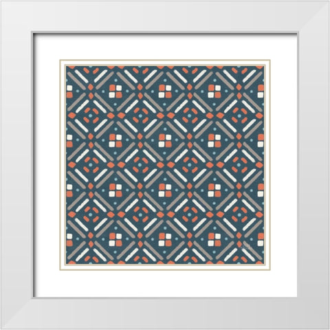Seaside Village Pattern VIID White Modern Wood Framed Art Print with Double Matting by Marshall, Laura