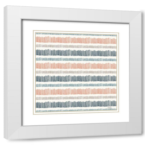 Seaside Village Pattern VIIIA White Modern Wood Framed Art Print with Double Matting by Marshall, Laura
