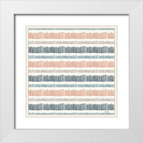 Seaside Village Pattern VIIIA White Modern Wood Framed Art Print with Double Matting by Marshall, Laura