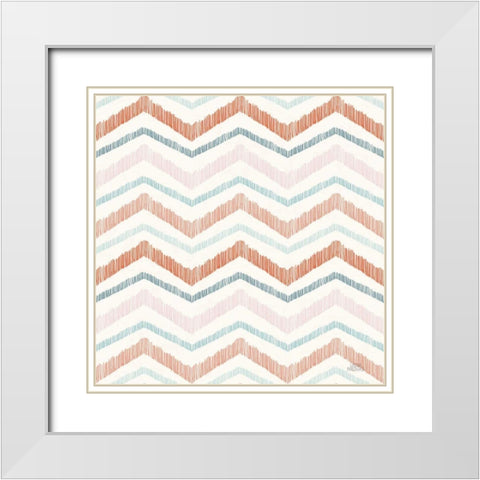 Seaside Village Pattern XIIIA White Modern Wood Framed Art Print with Double Matting by Marshall, Laura