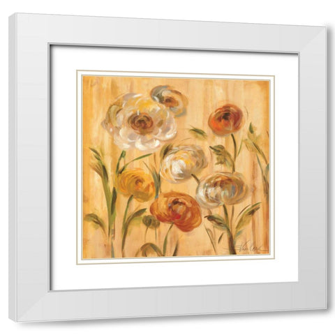 Sunshine Mums I White Modern Wood Framed Art Print with Double Matting by Vassileva, Silvia