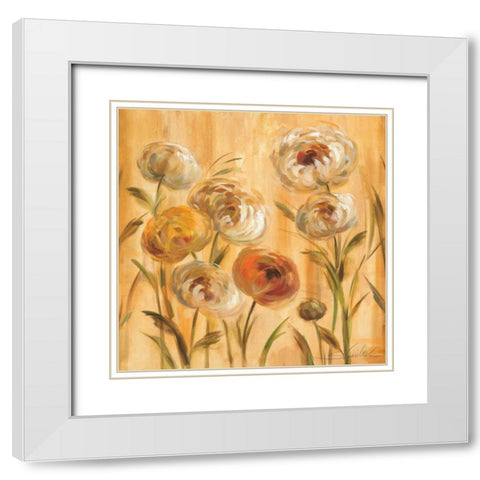 Sunshine Mums II White Modern Wood Framed Art Print with Double Matting by Vassileva, Silvia