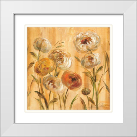 Sunshine Mums II White Modern Wood Framed Art Print with Double Matting by Vassileva, Silvia