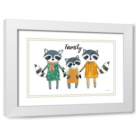 Neighborhood Pals X Family White Modern Wood Framed Art Print with Double Matting by Zaman, Farida