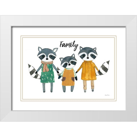 Neighborhood Pals X Family White Modern Wood Framed Art Print with Double Matting by Zaman, Farida