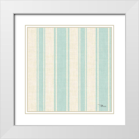 Coastal Farmhouse Pattern VA White Modern Wood Framed Art Print with Double Matting by Pela Studio