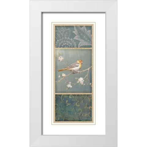 Northern Oriole - Wag White Modern Wood Framed Art Print with Double Matting by Nai, Danhui