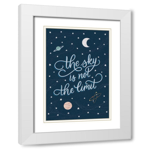 Sky is not the limit White Modern Wood Framed Art Print with Double Matting by Thorns, Becky