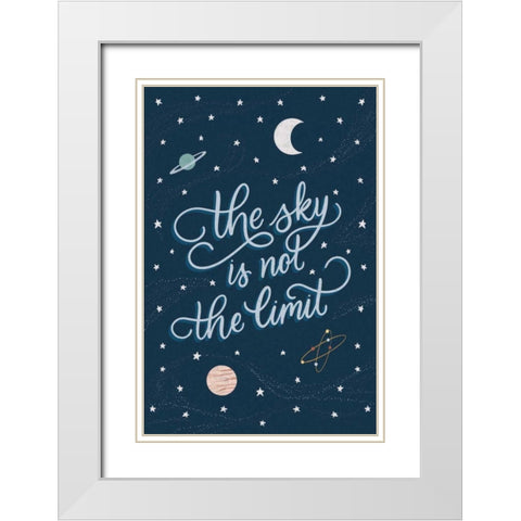 Sky is not the limit White Modern Wood Framed Art Print with Double Matting by Thorns, Becky