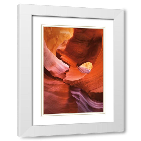 Lower Antelope Canyon IV White Modern Wood Framed Art Print with Double Matting by Majchrowicz, Alan