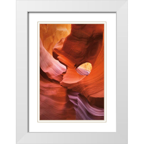 Lower Antelope Canyon IV White Modern Wood Framed Art Print with Double Matting by Majchrowicz, Alan