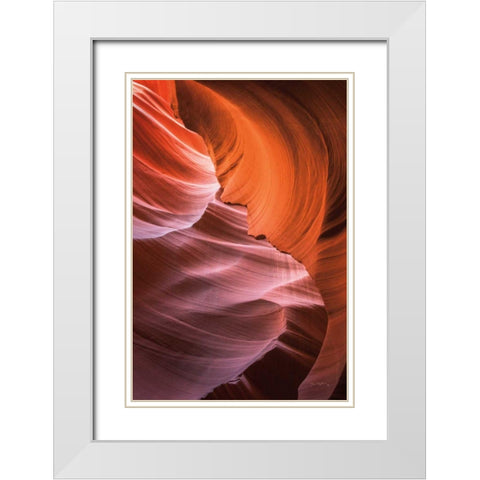 Lower Antelope Canyon VIII White Modern Wood Framed Art Print with Double Matting by Majchrowicz, Alan