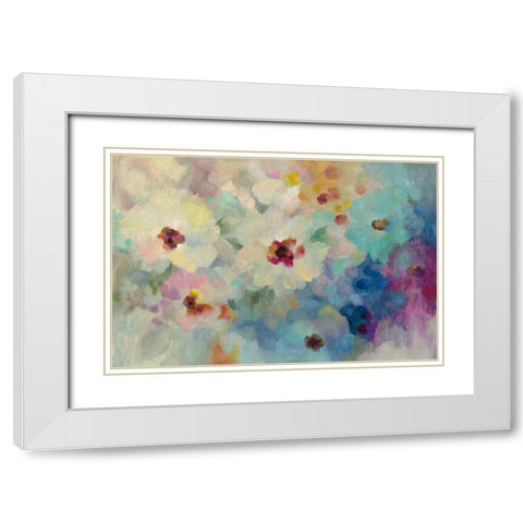 Floral Extravaganza White Modern Wood Framed Art Print with Double Matting by Vassileva, Silvia