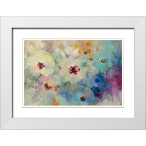 Floral Extravaganza White Modern Wood Framed Art Print with Double Matting by Vassileva, Silvia