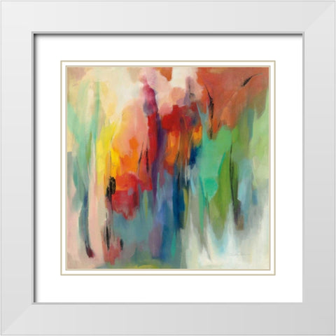March Rainbow White Modern Wood Framed Art Print with Double Matting by Vassileva, Silvia