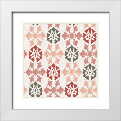 Vintage Petals Pattern VA White Modern Wood Framed Art Print with Double Matting by Pertiet, Katie