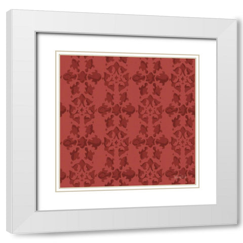 Vintage Petals Pattern VE White Modern Wood Framed Art Print with Double Matting by Pertiet, Katie