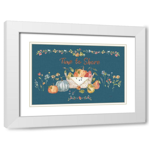 Time to Share I Blue White Modern Wood Framed Art Print with Double Matting by Audit, Lisa