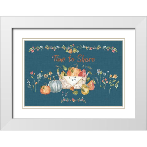 Time to Share I Blue White Modern Wood Framed Art Print with Double Matting by Audit, Lisa