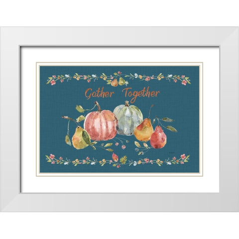 Time to Share II Blue White Modern Wood Framed Art Print with Double Matting by Audit, Lisa