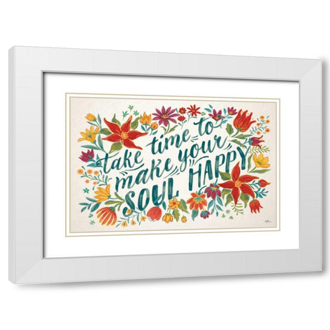 Happy Thoughts I White Modern Wood Framed Art Print with Double Matting by Penner, Janelle