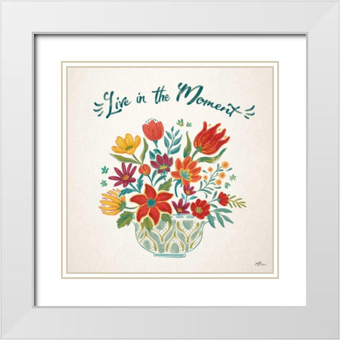 Happy Thoughts II White Modern Wood Framed Art Print with Double Matting by Penner, Janelle