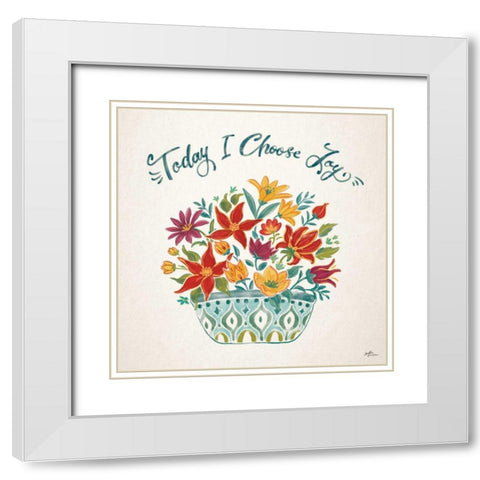 Happy Thoughts III White Modern Wood Framed Art Print with Double Matting by Penner, Janelle