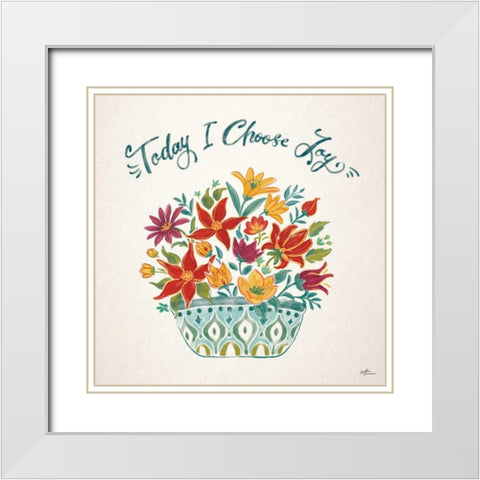Happy Thoughts III White Modern Wood Framed Art Print with Double Matting by Penner, Janelle