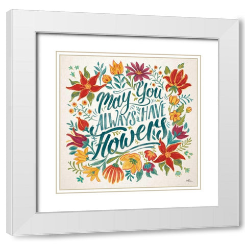 Happy Thoughts IV White Modern Wood Framed Art Print with Double Matting by Penner, Janelle