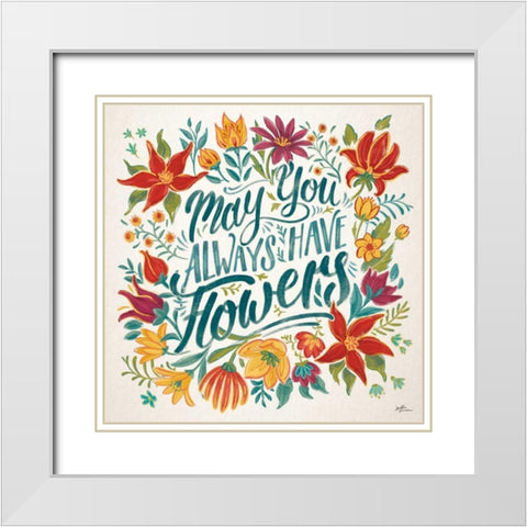 Happy Thoughts IV White Modern Wood Framed Art Print with Double Matting by Penner, Janelle