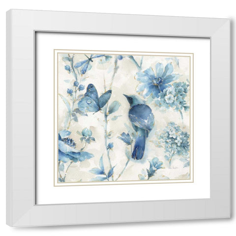 Indigold XII v2 White Modern Wood Framed Art Print with Double Matting by Audit, Lisa
