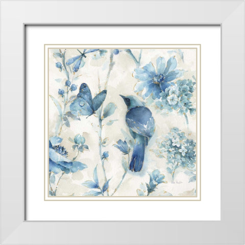 Indigold XII v2 White Modern Wood Framed Art Print with Double Matting by Audit, Lisa