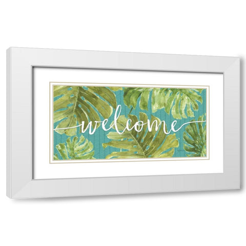 Mixed Greens Welcome White Modern Wood Framed Art Print with Double Matting by Audit, Lisa