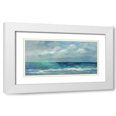 Clouds and Sea White Modern Wood Framed Art Print with Double Matting by Vassileva, Silvia