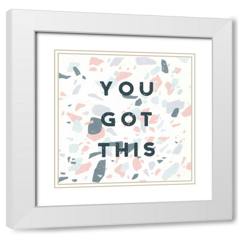 Terrazzo Inspiration II You White Modern Wood Framed Art Print with Double Matting by Hershey, Moira
