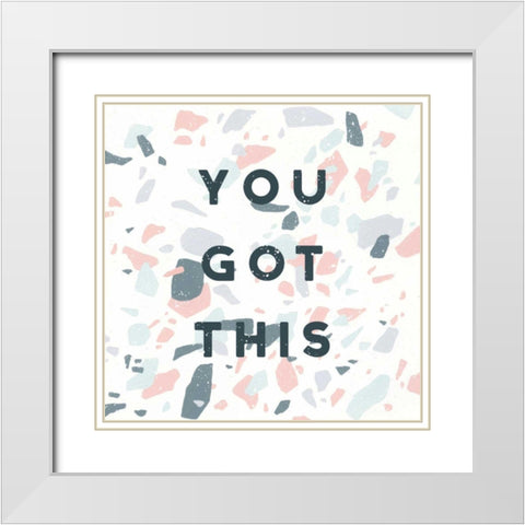 Terrazzo Inspiration II You White Modern Wood Framed Art Print with Double Matting by Hershey, Moira