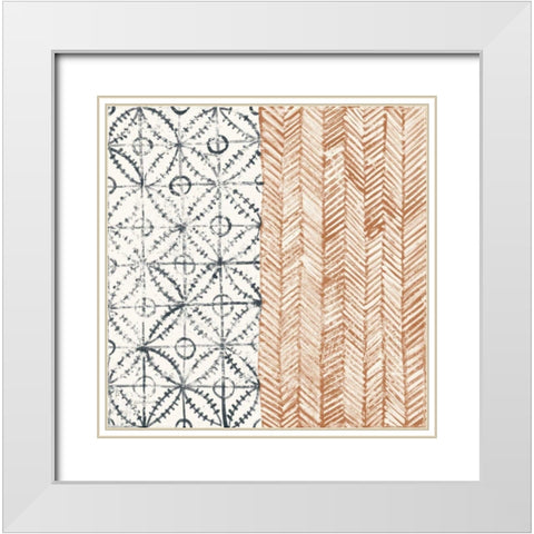 Maki Tile VII White Modern Wood Framed Art Print with Double Matting by Lovell, Kathrine