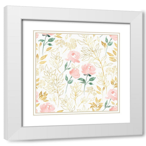 All You Need is Love Pattern IIA White Modern Wood Framed Art Print with Double Matting by Grove, Beth