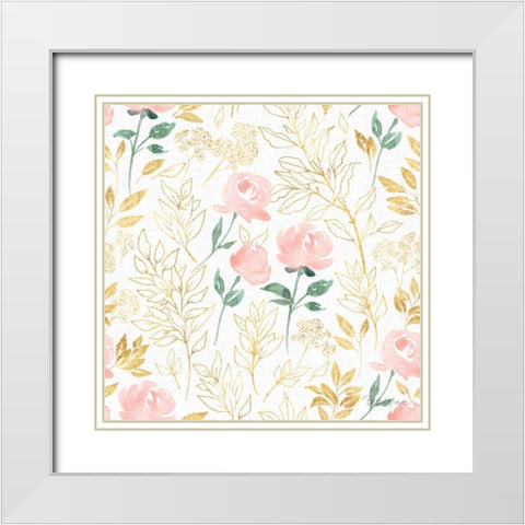 All You Need is Love Pattern IIA White Modern Wood Framed Art Print with Double Matting by Grove, Beth