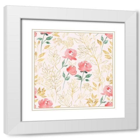 All You Need is Love Pattern IIB White Modern Wood Framed Art Print with Double Matting by Grove, Beth