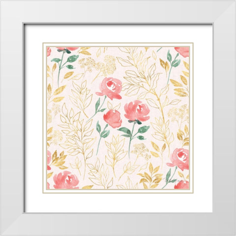 All You Need is Love Pattern IIB White Modern Wood Framed Art Print with Double Matting by Grove, Beth