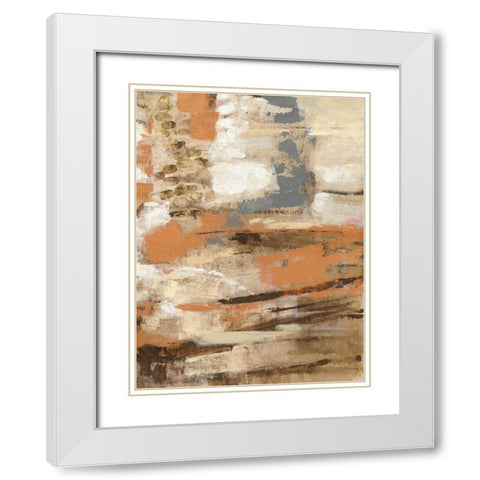 Copper and Wood III White Modern Wood Framed Art Print with Double Matting by Vassileva, Silvia