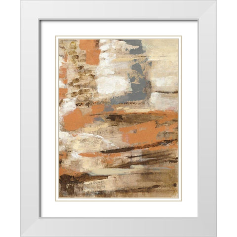 Copper and Wood III White Modern Wood Framed Art Print with Double Matting by Vassileva, Silvia