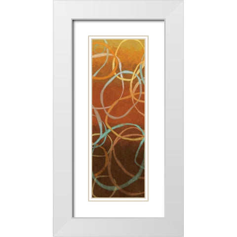 Square Dancing Circles I White Modern Wood Framed Art Print with Double Matting by Adams, Sarah