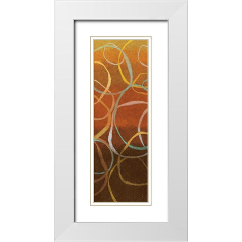 Square Dancing Circles II White Modern Wood Framed Art Print with Double Matting by Adams, Sarah