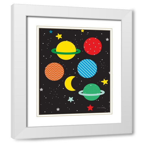 Outer Space White Modern Wood Framed Art Print with Double Matting by Kelle, Ann