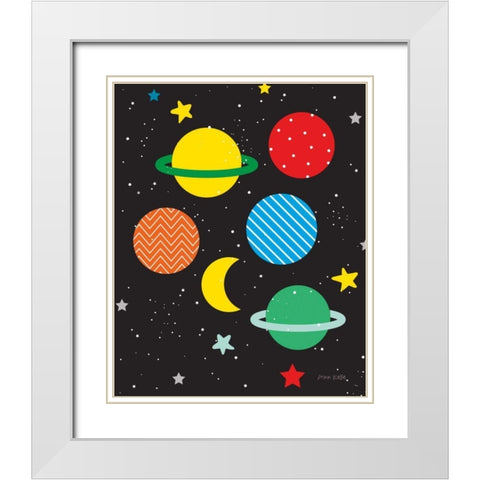 Outer Space White Modern Wood Framed Art Print with Double Matting by Kelle, Ann