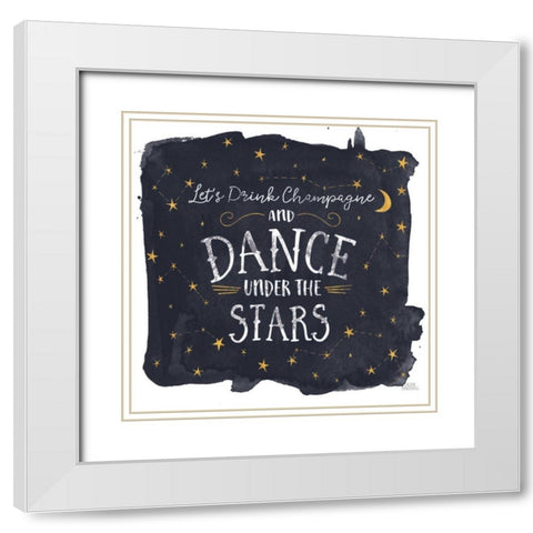 Celestial Love III Sq White Modern Wood Framed Art Print with Double Matting by Marshall, Laura